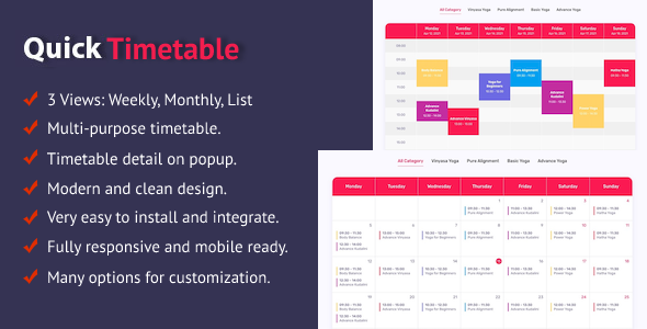 Quick Timetable For PHP