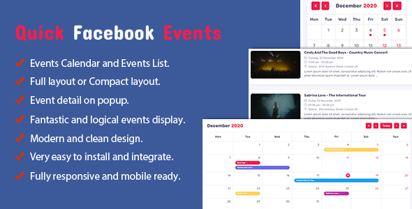 Quick Facebook Events For WordPress